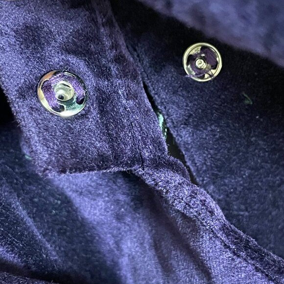 Vintage Velvet Jacket Purple Frog Clasps Women 10 Bridgerton Victorian Royalcore - Picture 9 of 10